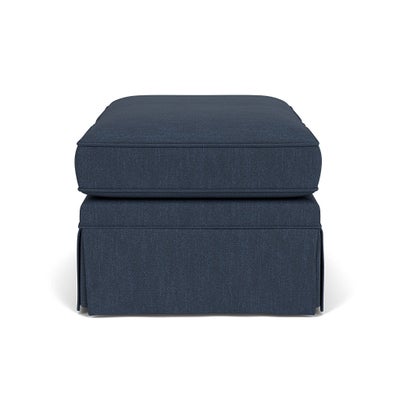 Foot Stool - Indigo - Luxury Italian Linen