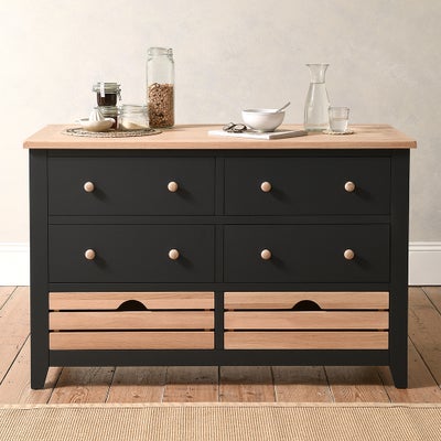 Breakfast Bar Island with Stools Set