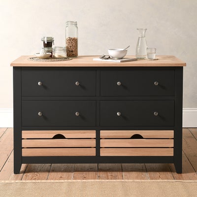 Breakfast Bar Island with Stools Set