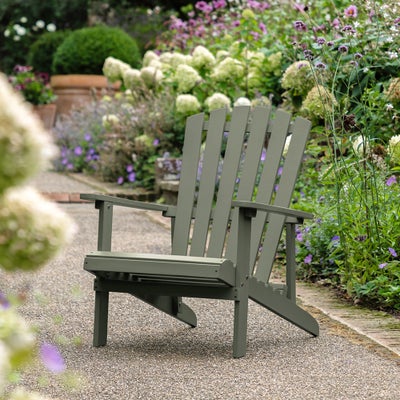 Painted Garden Lounge Chair and Footstool Set