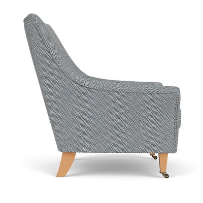 Armchair - Navy - Herringbone Weave