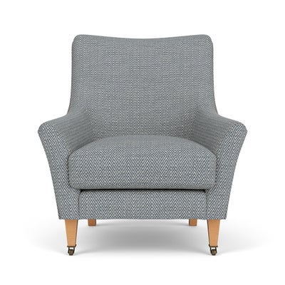 Armchair - Navy - Herringbone Weave