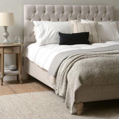 Natural Tweed Super King Size Bed