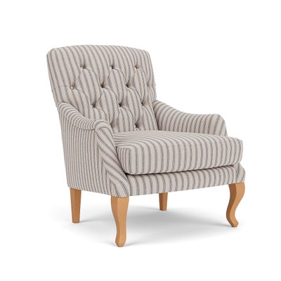 Armchair - Indigo - Kingham Stripe
