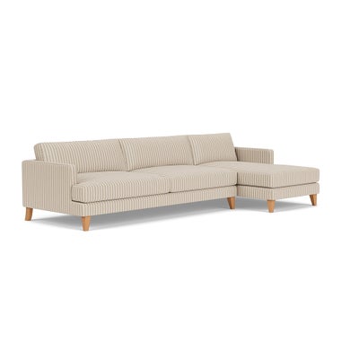Chaise Extra Large Right Hand - Sage - Kingham Stripe