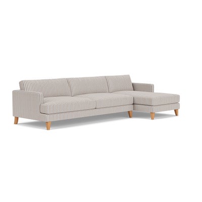 Chaise Extra Large Right Hand - Indigo - Kingham Stripe