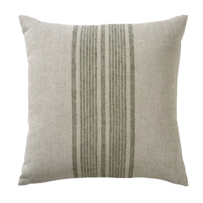 Cotton Linen Bold Stripe Cushion - Green 45x45cm