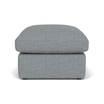 Foot Stool - Navy - Herringbone Weave
