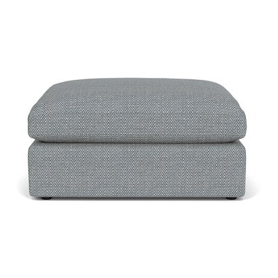 Foot Stool - Navy - Herringbone Weave
