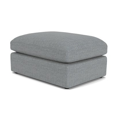 Foot Stool - Navy - Herringbone Weave