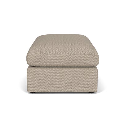 Foot Stool - Natural - Herringbone Weave