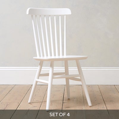 Set of 4 Dining Chairs - Pure White