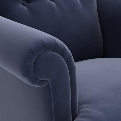 Armchair - Deep blue - Matt Velvet