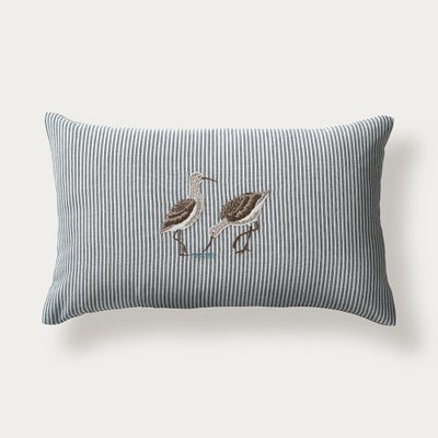 Coastal Bird Stripe Cushion
