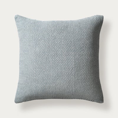 Herringbone Woven Cushion Pale Blue