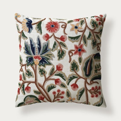 Crewel Trail Natural Cushion