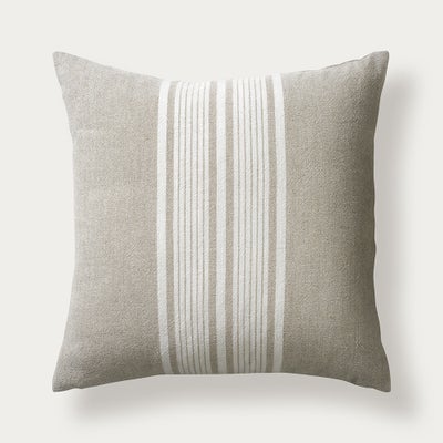 Cotton Linen Bold Stripe Cushion - Natural 45x45cm