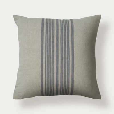 Cotton Linen Bold Stripe Cushion - Navy 45x45cm