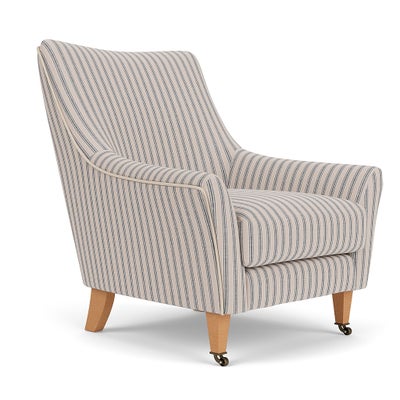 Armchair - Indigo - Kingham Stripe