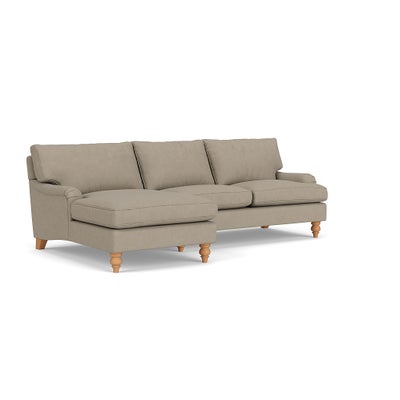 Chaise Large Left Hand - Dove grey - House linen mix