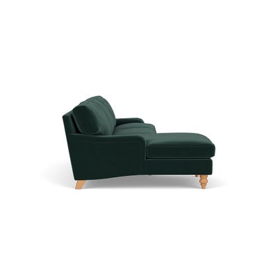 Chaise Large Left Hand - Lake - Matt Velvet