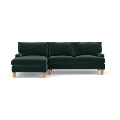 Chaise Large Left Hand - Lake - Matt Velvet