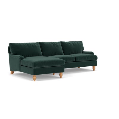 Chaise Large Left Hand - Lake - Matt Velvet