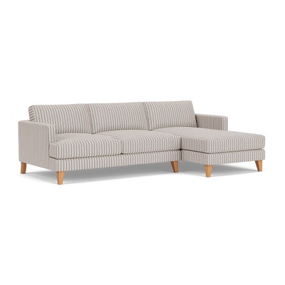Chaise Large Right Hand - Indigo - Kingham Stripe
