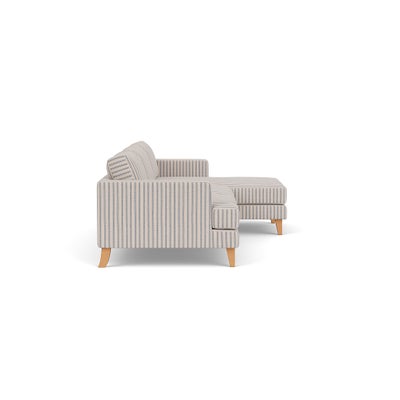 Chaise Large Right Hand - Indigo - Kingham Stripe