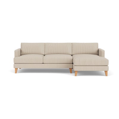 Chaise Large Right Hand - Sage - Kingham Stripe