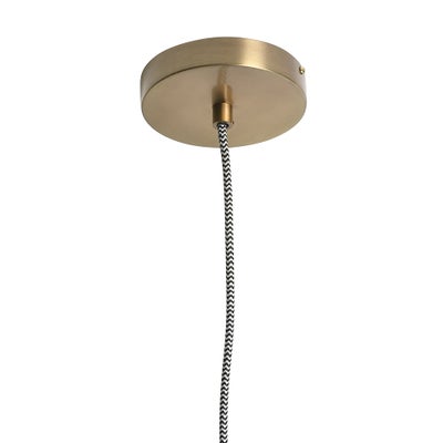 Eliza Ribbed Antique Brass Glass Pendant