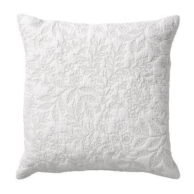 Floral Trail Embroidered Cushion White