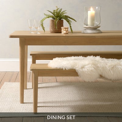 6-8 Seater Extending Dining Table and 2 Dining Benches Set