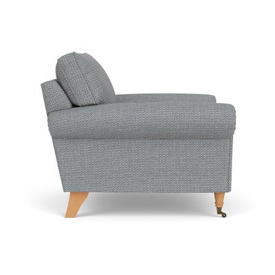 Armchair - Navy - Herringbone Weave