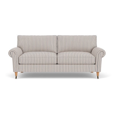 3 Seater Sofa - Indigo - Kingham Stripe