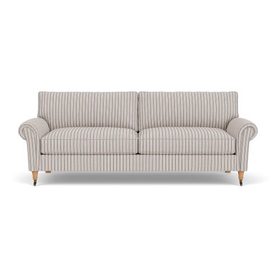 4 Seater Sofa - Indigo - Kingham Stripe