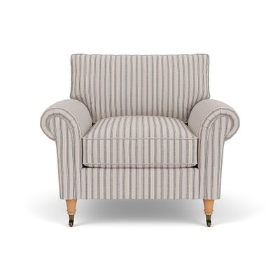 Armchair - Indigo - Kingham Stripe