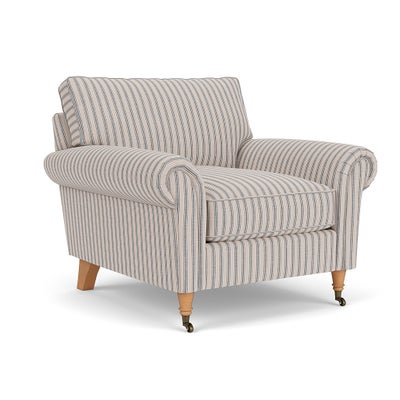 Armchair - Indigo - Kingham Stripe