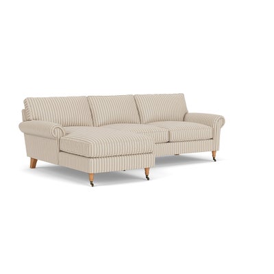 Chaise Large Left Hand - Sage - Kingham Stripe