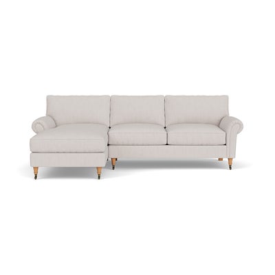 Chaise Large Left Hand - Soft White - Luxury Italian Linen