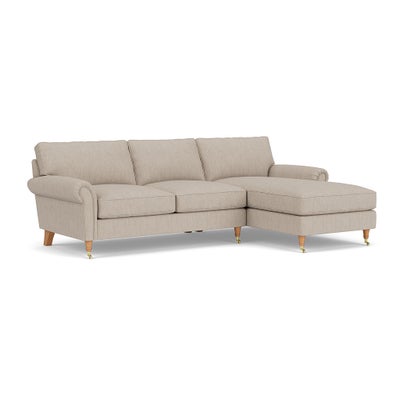 Chaise Large Right Hand - Natural - Luxury Italian Linen