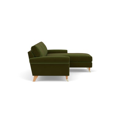 Chaise Large Right Hand - Forest Green - Matt Velvet