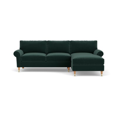 Chaise Large Right Hand - Lake - Matt Velvet
