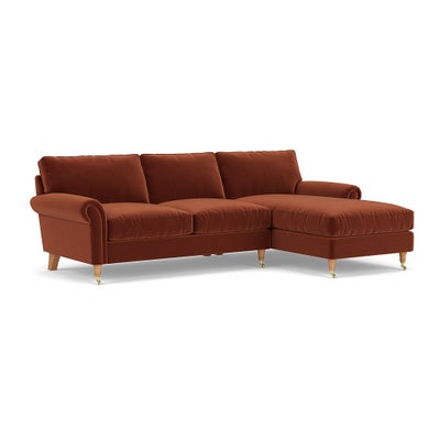 Chaise Large Right Hand - Brick - Matt Velvet