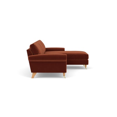 Chaise Large Right Hand - Brick - Matt Velvet