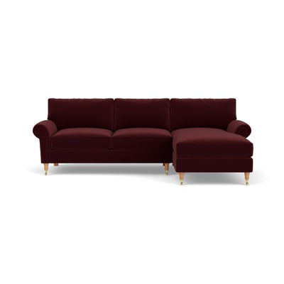 Chaise Large Right Hand - Dark Rosehip - Matt Velvet