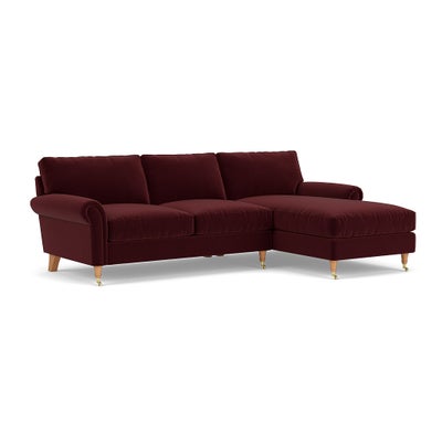 Chaise Large Right Hand - Dark Rosehip - Matt Velvet