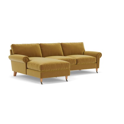 Chaise Large Left Hand - Mustard - Matt Velvet