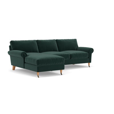 Chaise Large Left Hand - Lake - Matt Velvet