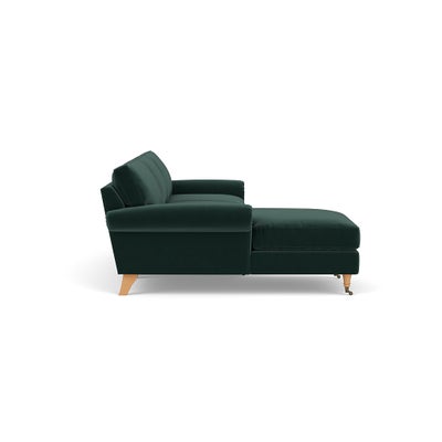 Chaise Large Left Hand - Lake - Matt Velvet